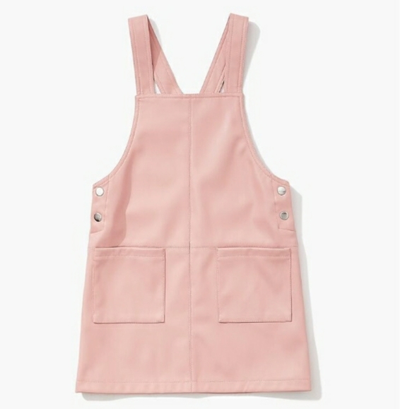 👗 Girls Faux Leather Pinafore Dress - Picture 6 of 6